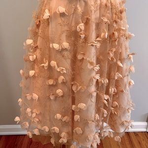 Eva Franco embroidered floral pink tulle skirt
